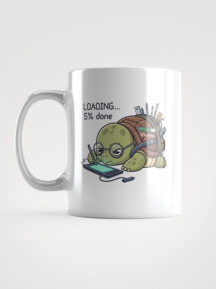 Techie Turtle on Drawing Tablet White Glossy Mug product image (1)