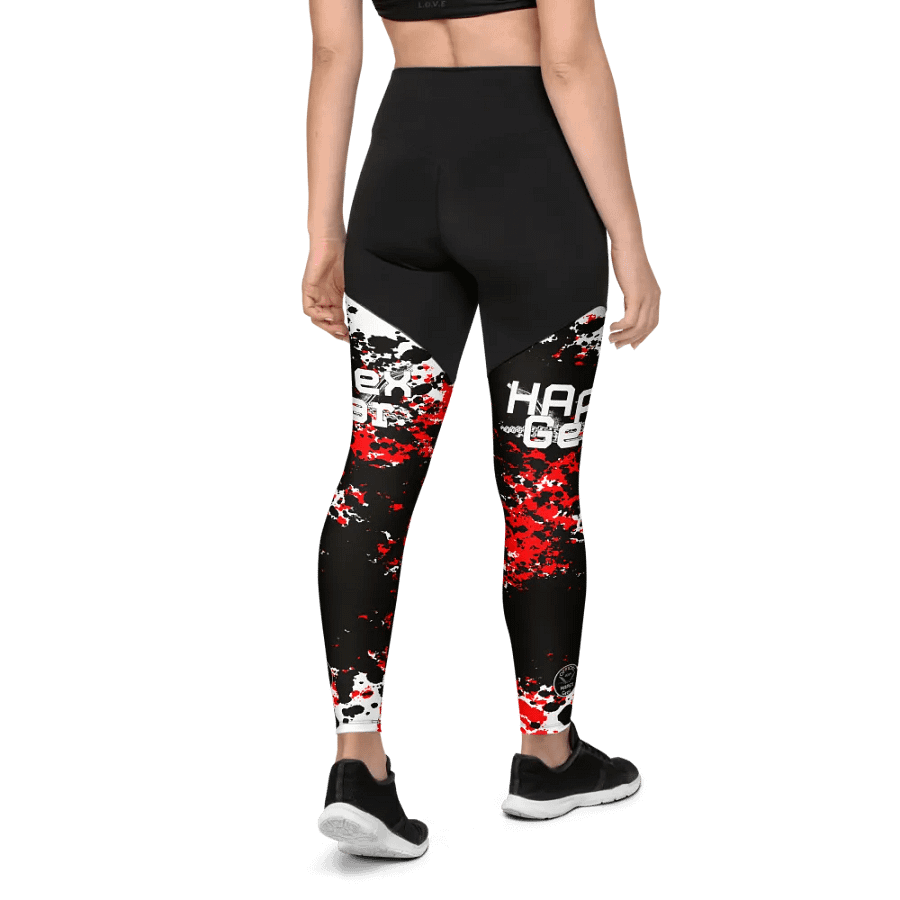 White HApex Gear Black Logo Sports Leggings product image (7)