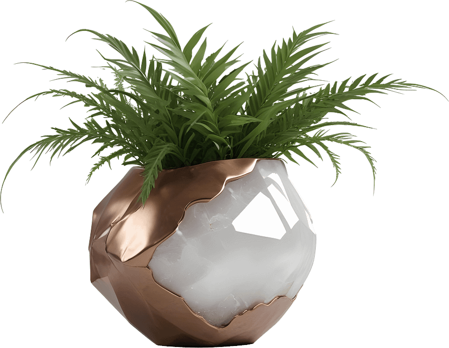 Organic Glamour – Luxury Quartz and Copper Vase PNG product image (1)