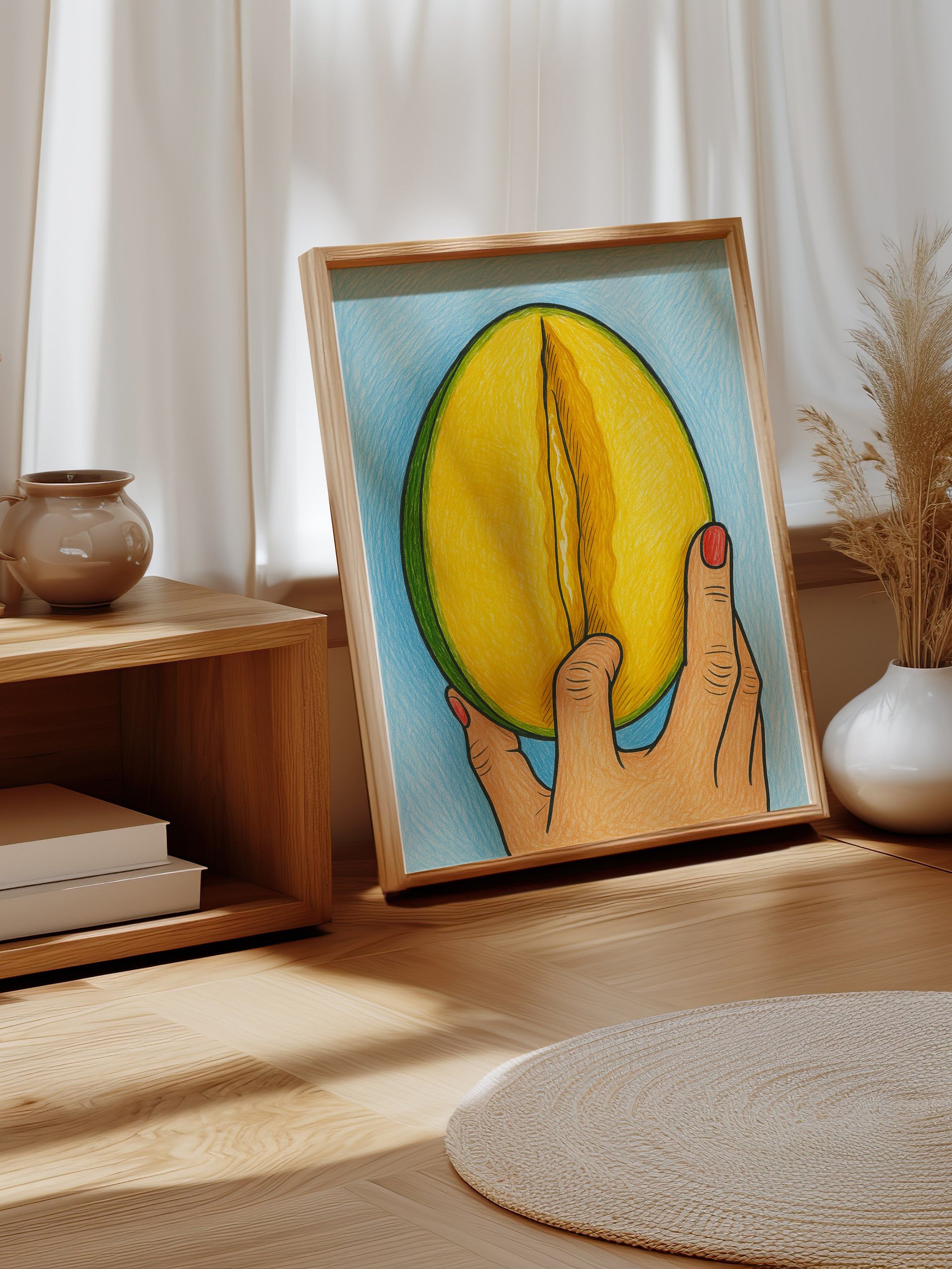 Sliced Feminine Mango Art Print product image (8)
