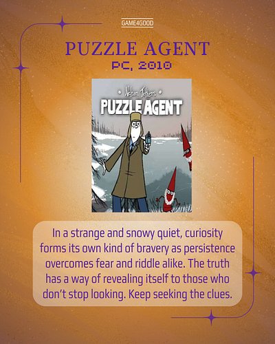 🧩 Snowy streets, stranger clues.

Puzzle Agent nails that cozy-eerie vibe where curiosity is its own kind of courage. Keep fo...