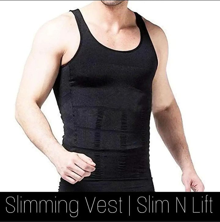 Slim n Lift Body Shaper Vest for Men (Black /White) product image (2)
