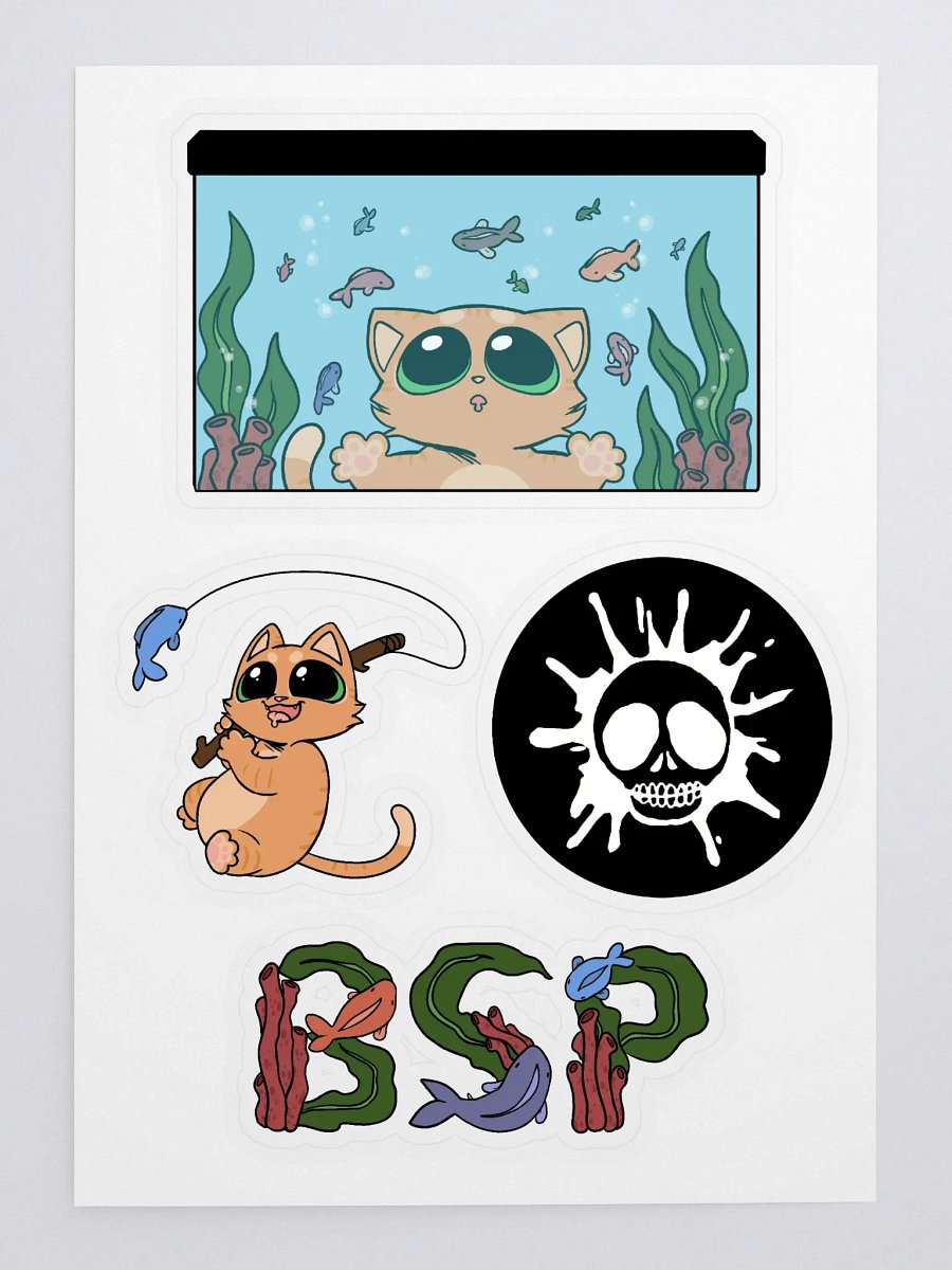Fishing Feline Sticker Pack (4 stickers) product image (2)
