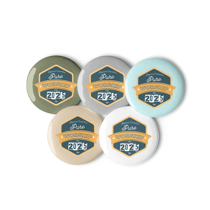 "Pure Worship" 2025 Convention Retro Badge Pin Buttons product image (1)