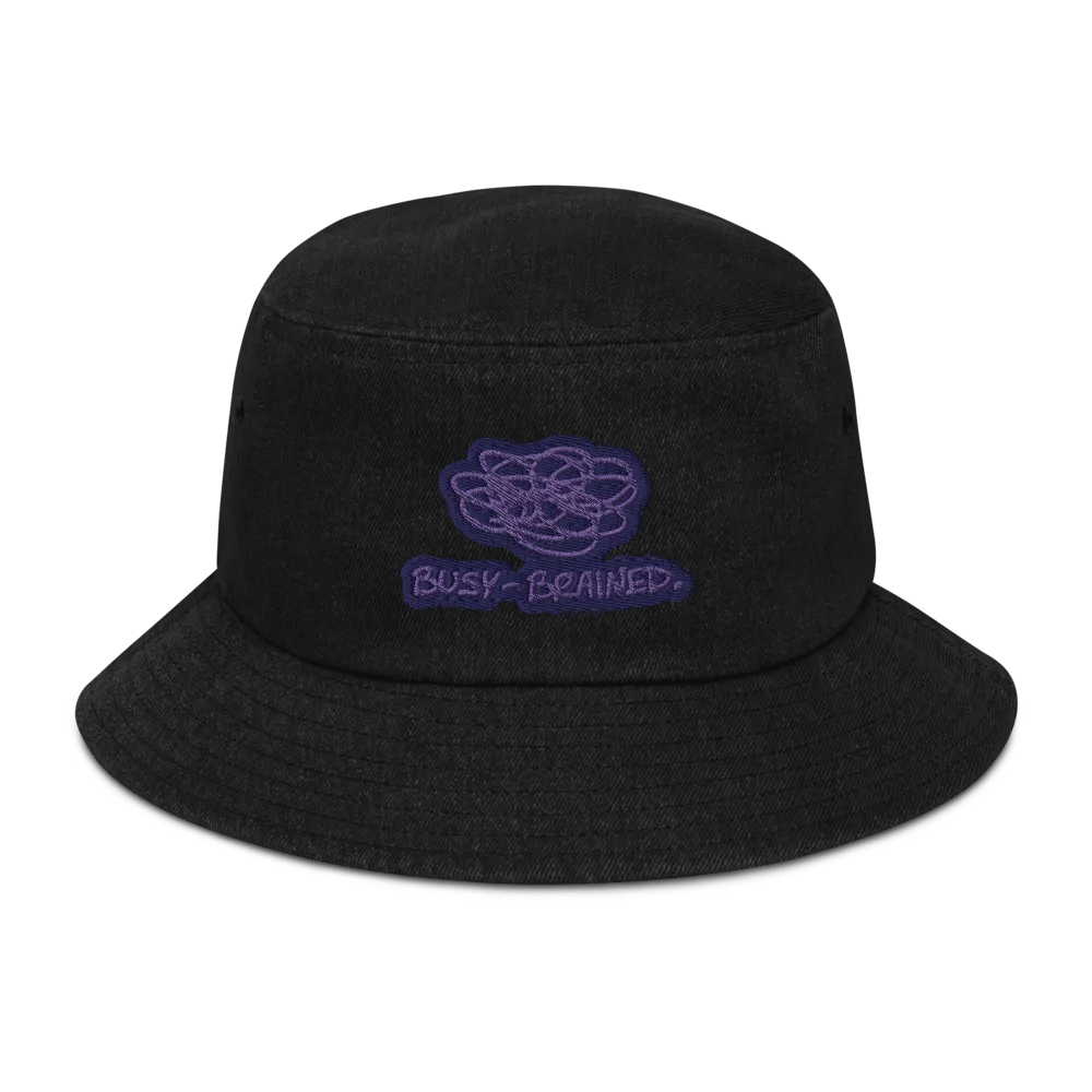 BUSY-BRAINED (night) denim bucket hat product image (1)