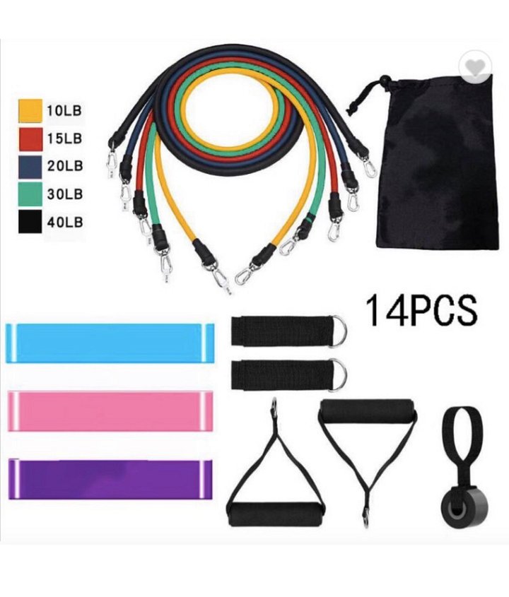 Fitness Tension Rubber Set – Complete resistance band set for home & on the go product image (1)