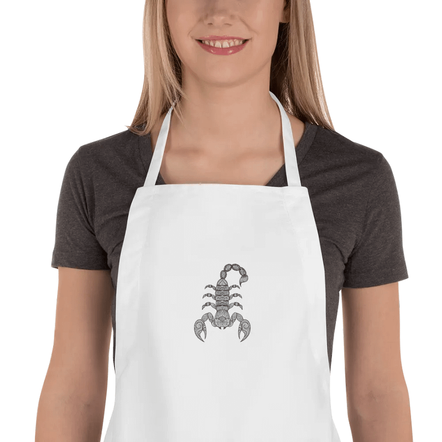 Lobster Drawing Embroidered Apron product image (1)
