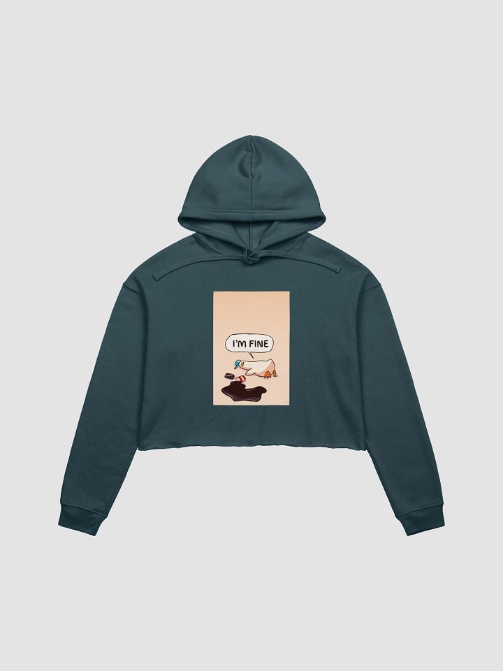 Devastated Goose Meme I'm Fine Crop Hoodie product image (4)