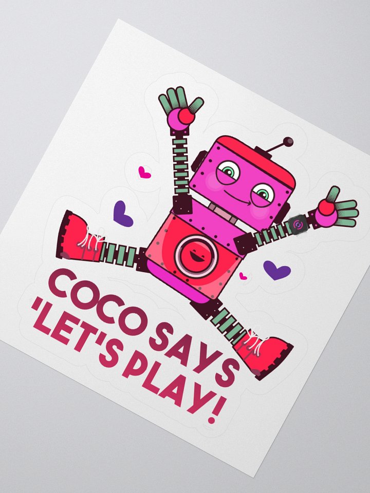 Coco Says "Let’s Play!" Sticker – Rusty’s World product image (6)
