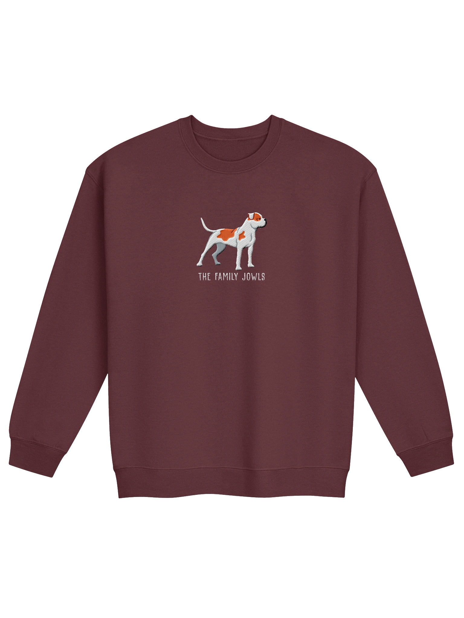 The Family Jowls Sweatshirt (Embroidered) of an American Bulldog(Red & White) product image (5)