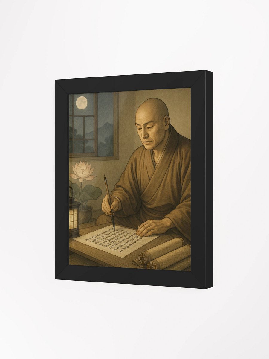 Nichiren Daishonin Writing the Gosho – Framed Matte Poster for Nichiren Buddhism Practitioners product image (43)