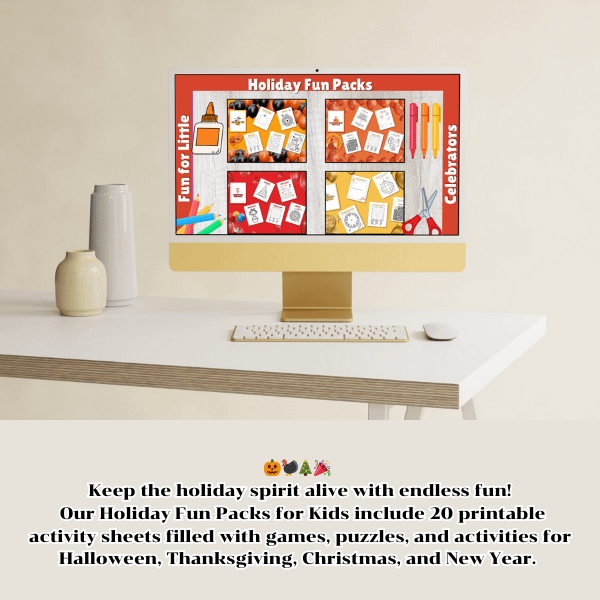 Holiday Fun Packs for Kids | 20 Holiday Activity Sheets product image (2)