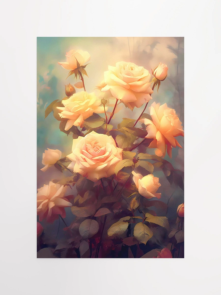 Whispers of Dawn: Vintage Pastel Roses Poster for Timeless Elegance Matte Poster product image (2)