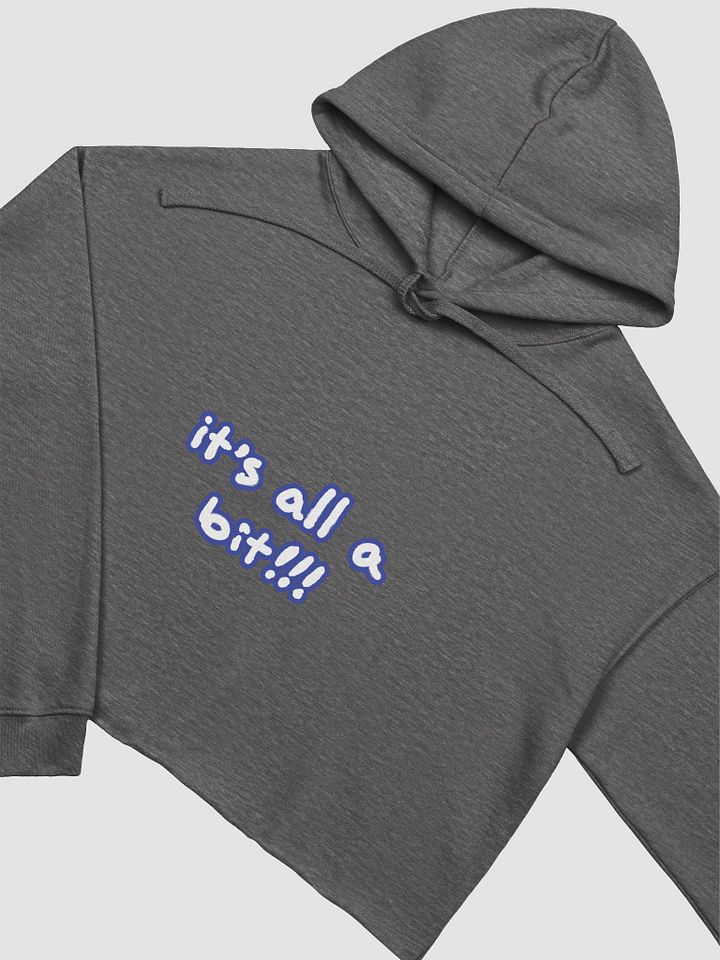 “It’s all a bit!!!” (lined design, #3E4B9D) fleece cropped hoodie product image (5)
