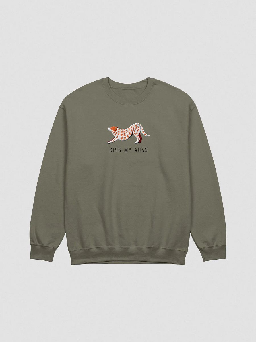 Kiss My Auss Sweatshirt (Embroidered) of an Australian Cattle Dog(Red Heeler) product image (4)