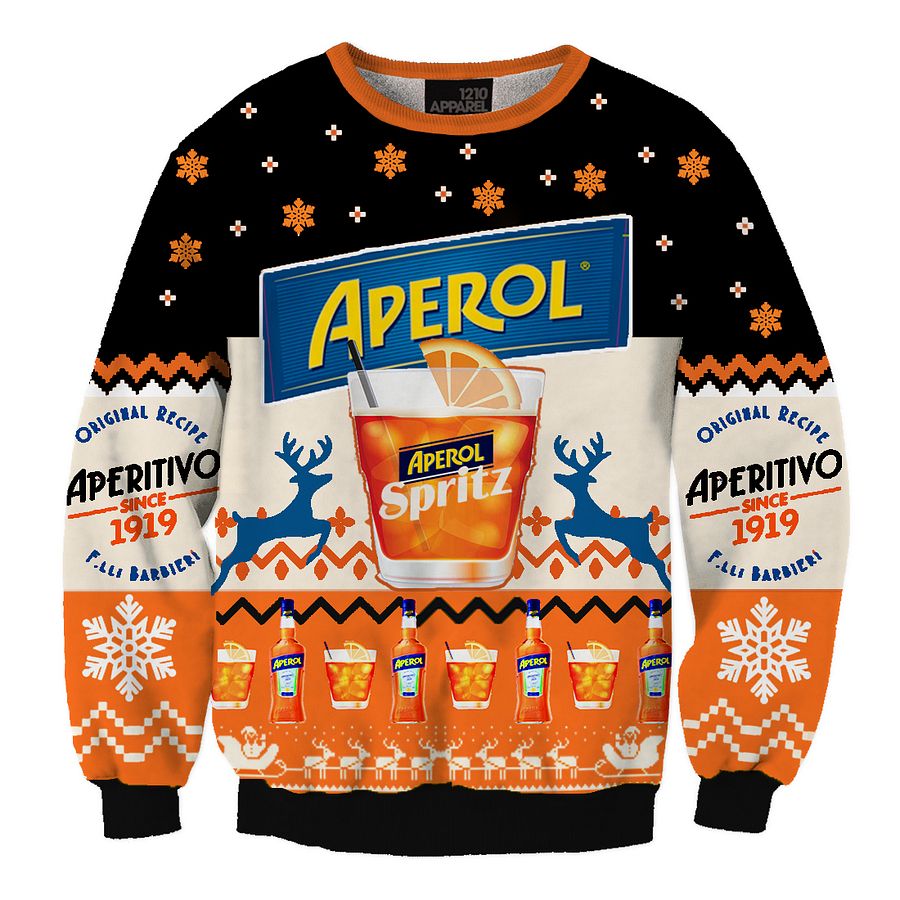 Hanorac de Crăciun unisex Aperol Spritz Fun imprimat 3D product image (2)