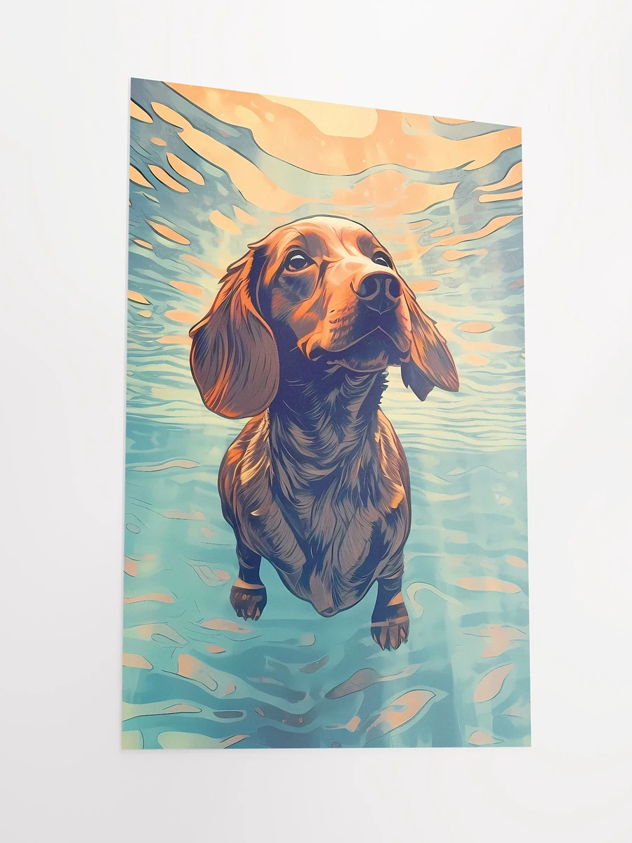 Red Dachshund Swimming Enjoying the Water Matte Poster product image (4)