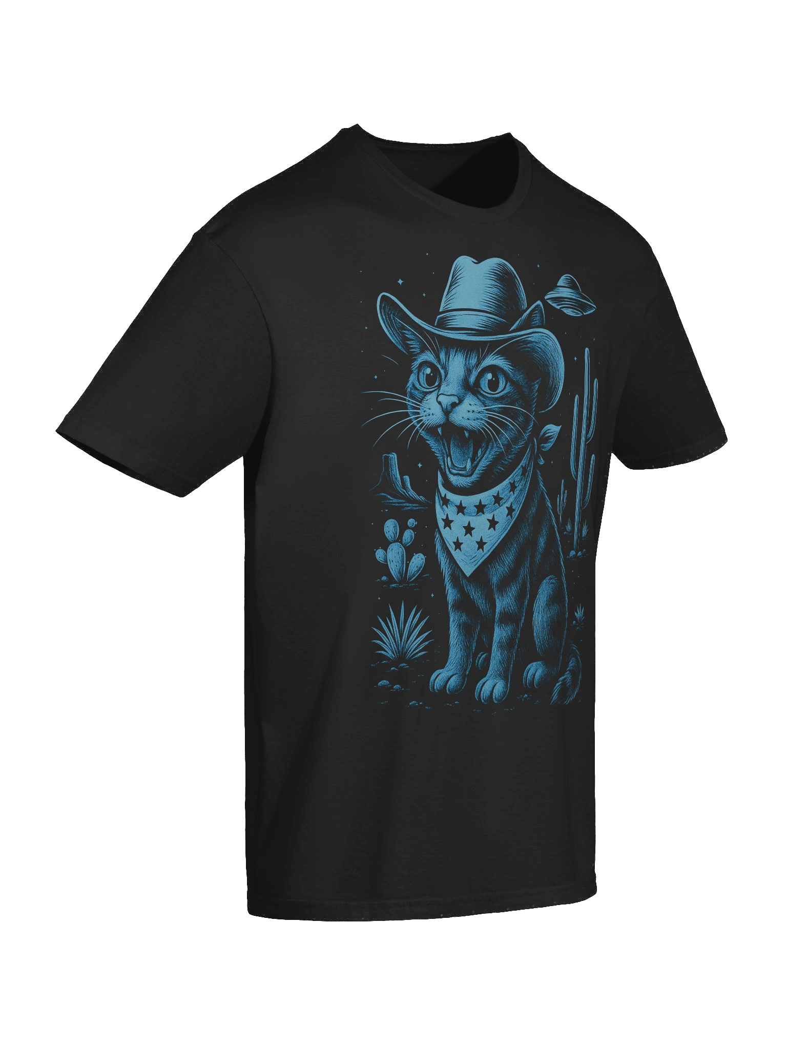 UFO Cowboy Tabby Cat T-Shirt product image (48)