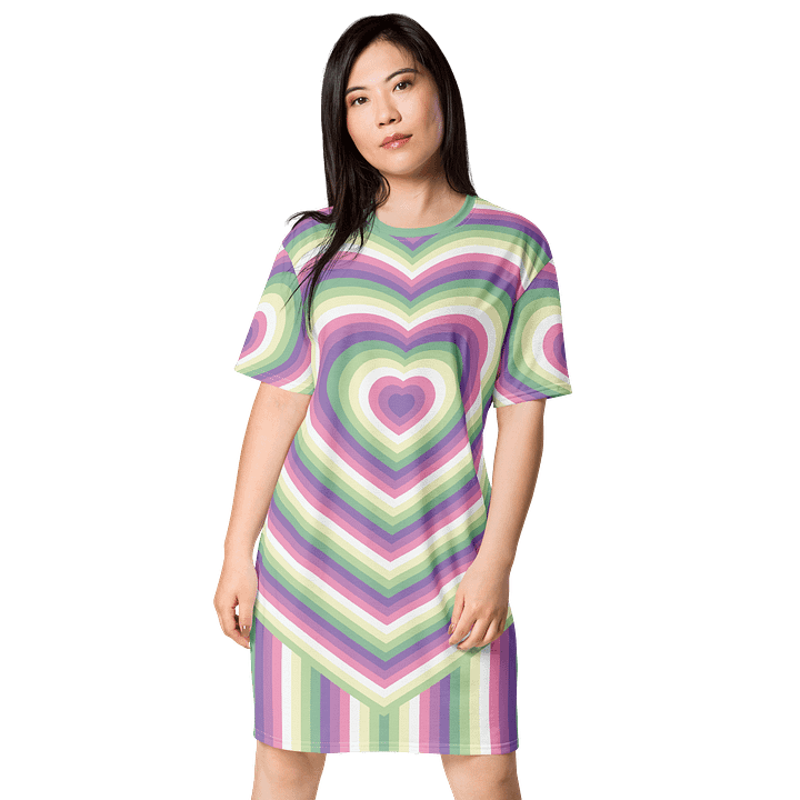 Genderfae Pride Hearts T-shirt Dress product image (1)