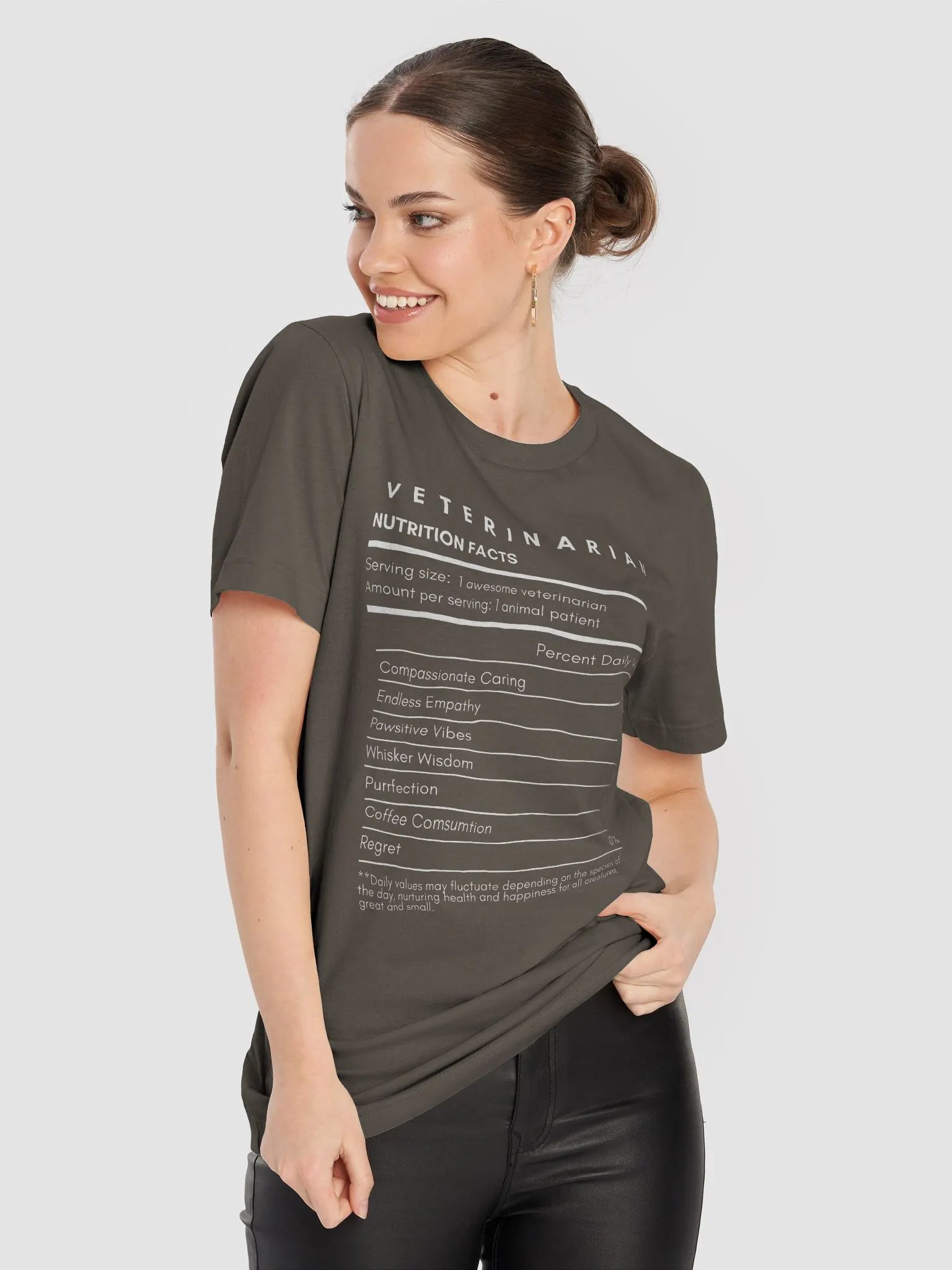 "Veterinarian Nutrition Facts" t-shirt (dark background) product image (2)