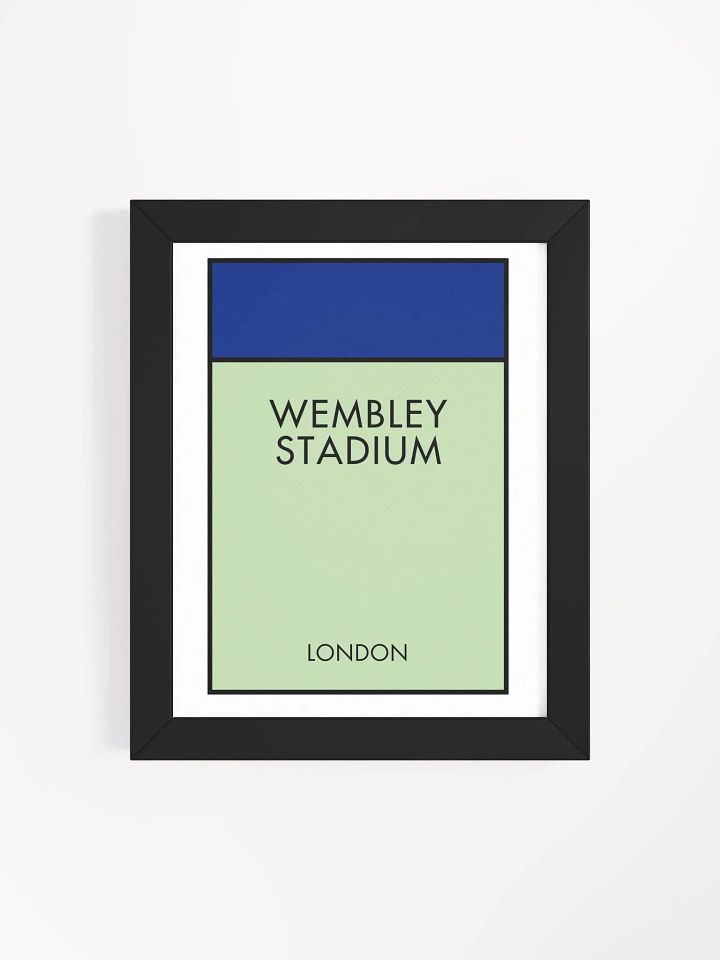 Wembley Stadium London Monopoly Title Art Framed Print product image (1)