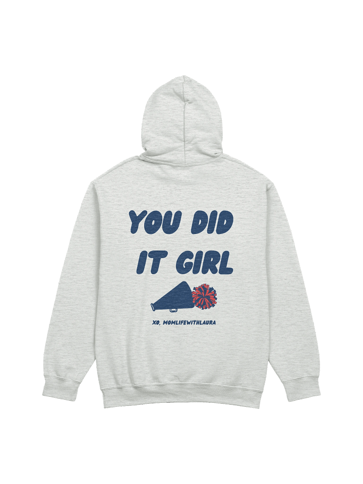 You Did it Girl Cheer Hoodie - Grey/Navy Blue product image (2)