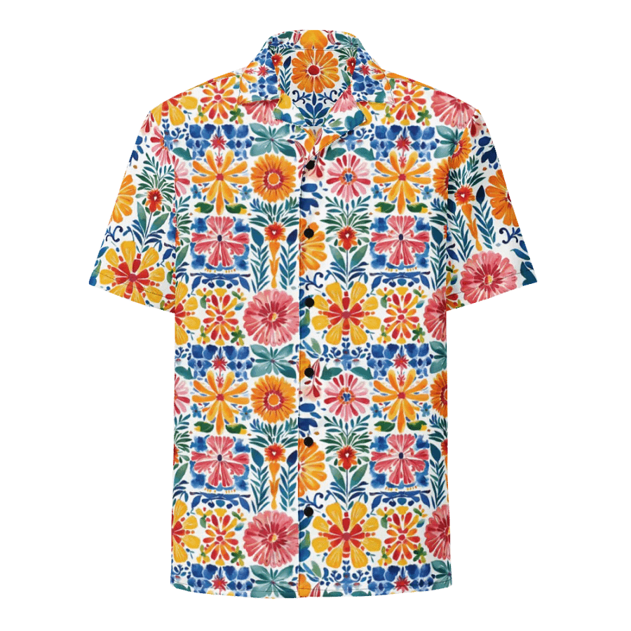 Folk Art Floral Pattern-Seamless Mexican Papel Picado Hawaiian Shirt product image (1)
