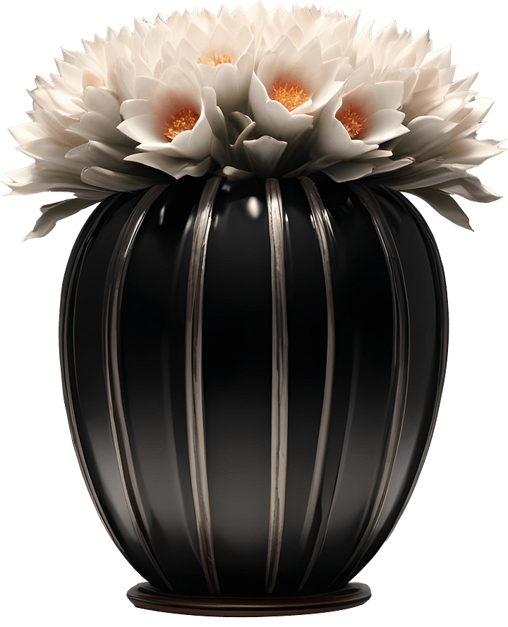 Monochrome Elegance Vase – Black & White Signature, PNG product image (1)