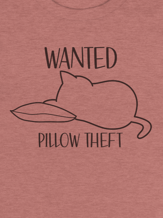 Wanted Unisex Long Sleeve Tee, Pillow Theft, Black Print product image (1)
