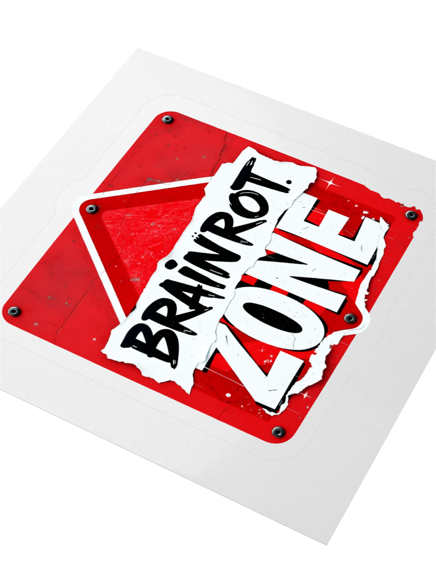 Brainrot Zone Warning Sign Sticker product image (7)