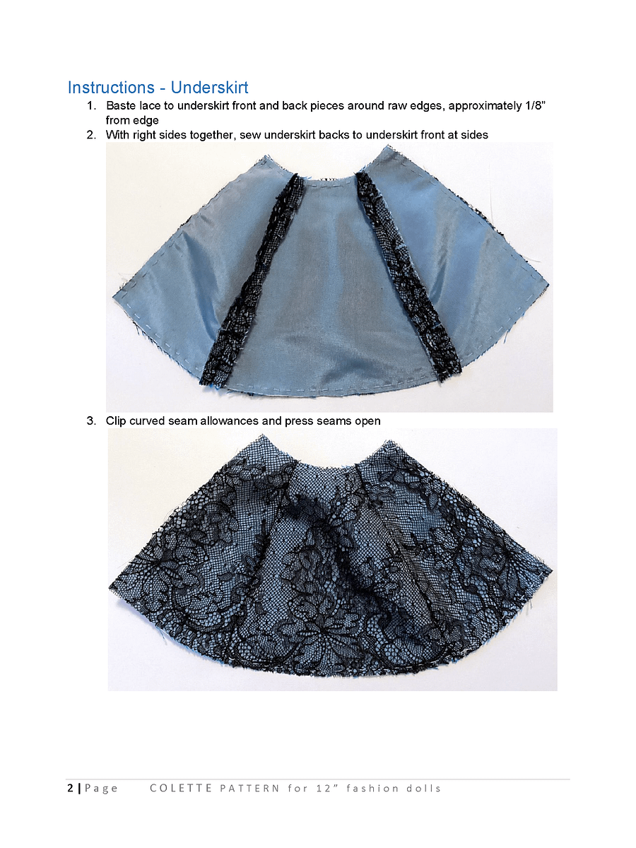 Colette sewing pattern for 12" fashion dolls product image (3)