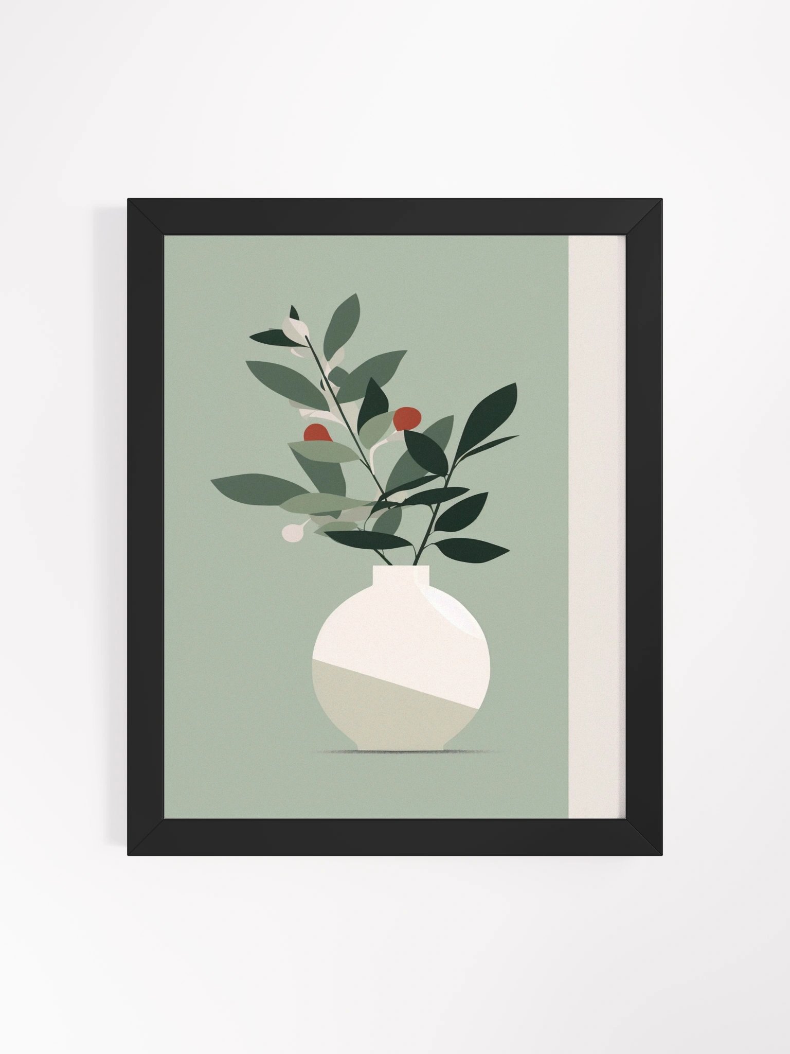 Sage Bloom Framed Matte Wall Art Canvas product image (2)