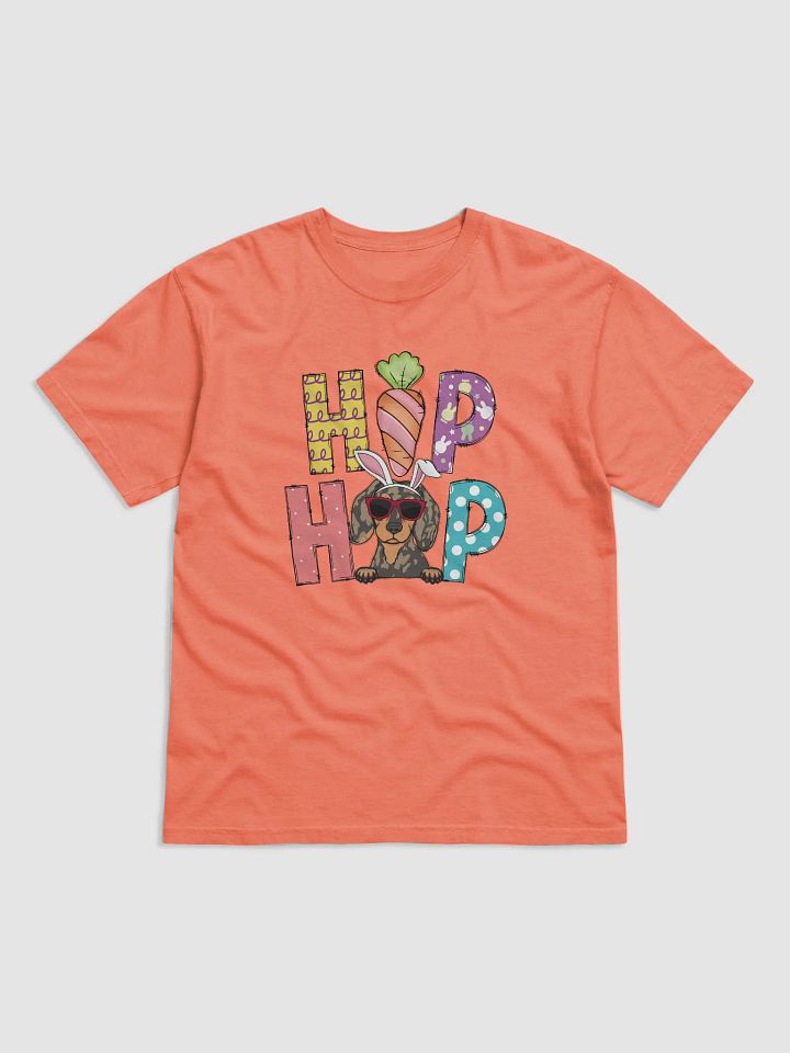 Hip Hop Easter Dachshund (Dapple) T-Shirt | Cute Easter Day Wiener/Doxie Wearing Bunny Ears and Sunglasses T-Shirt product image (24)