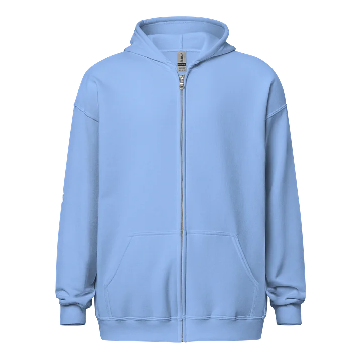 Lucky Pineapple® Medium Blue Plush Fleece Minimalist Sleeve Unisex Zip Hoodie product image (1)