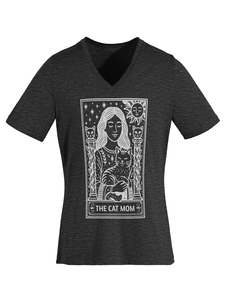 ✨ “V-Neck Cat Mom Tarot Tee [White Print]” product image (11)