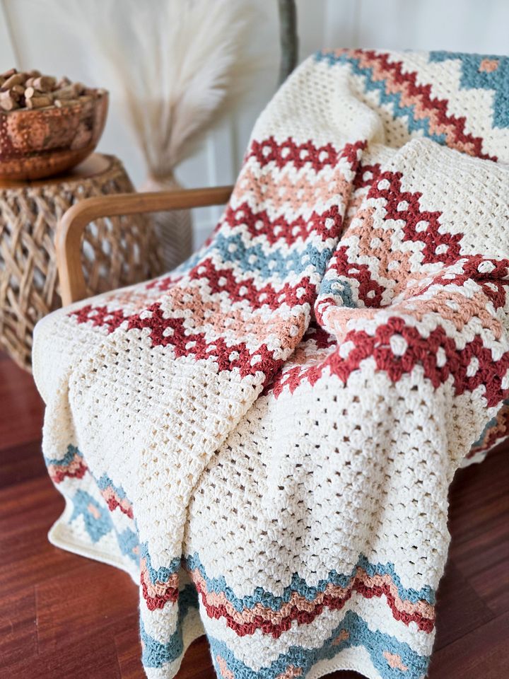 Gemstone Hues Crochet Blanket & Washcloth Pattern product image (1)