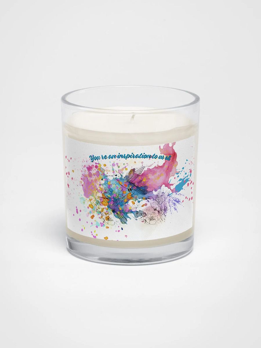 watercolor pastel hummingbird design soy wax candle for arty ladies daughters friends product image (1)