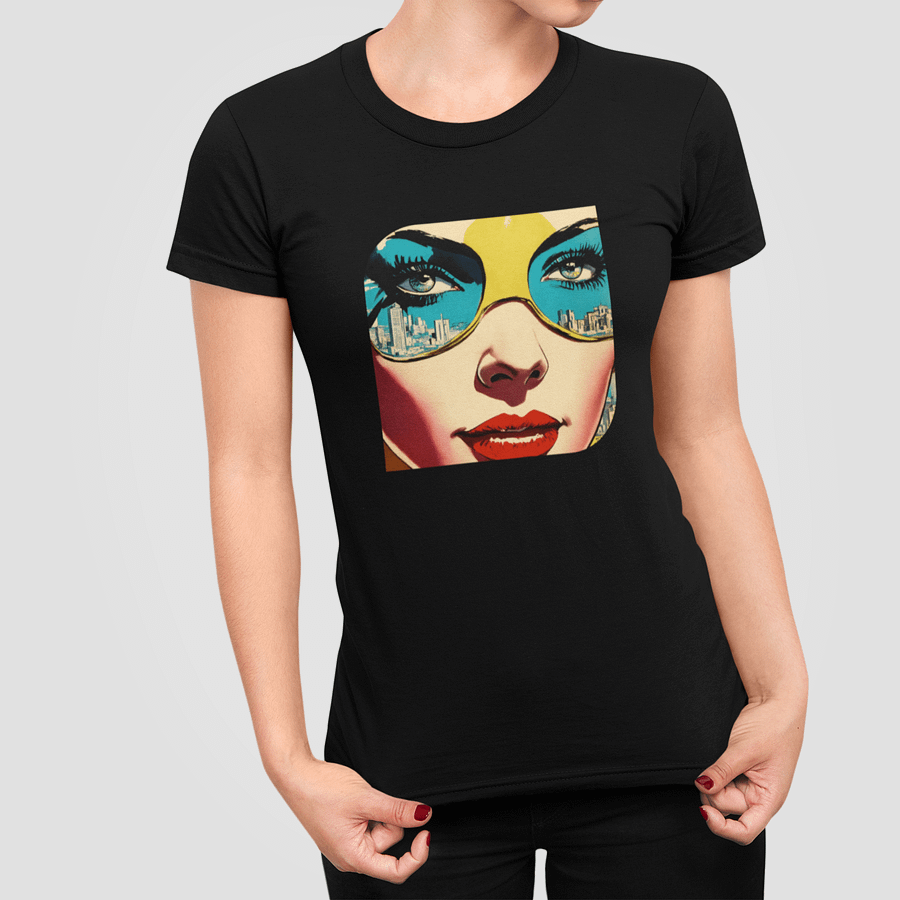 Blue Sunglasses Gal T-Shirt #1168 product image (2)