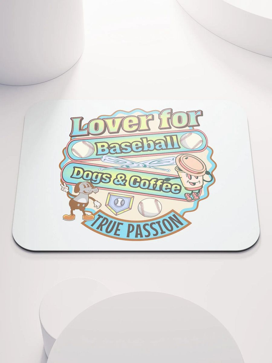 Lover For Baseball Dogs And Coffee Playful Passion Mouse Pad product image (1)