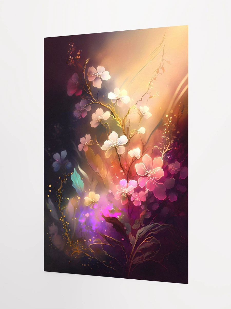 Enchanted Twilight Blossoms Poster: Radiant Floral Art for Mystical Interior Ambiance Matte Poster product image (5)