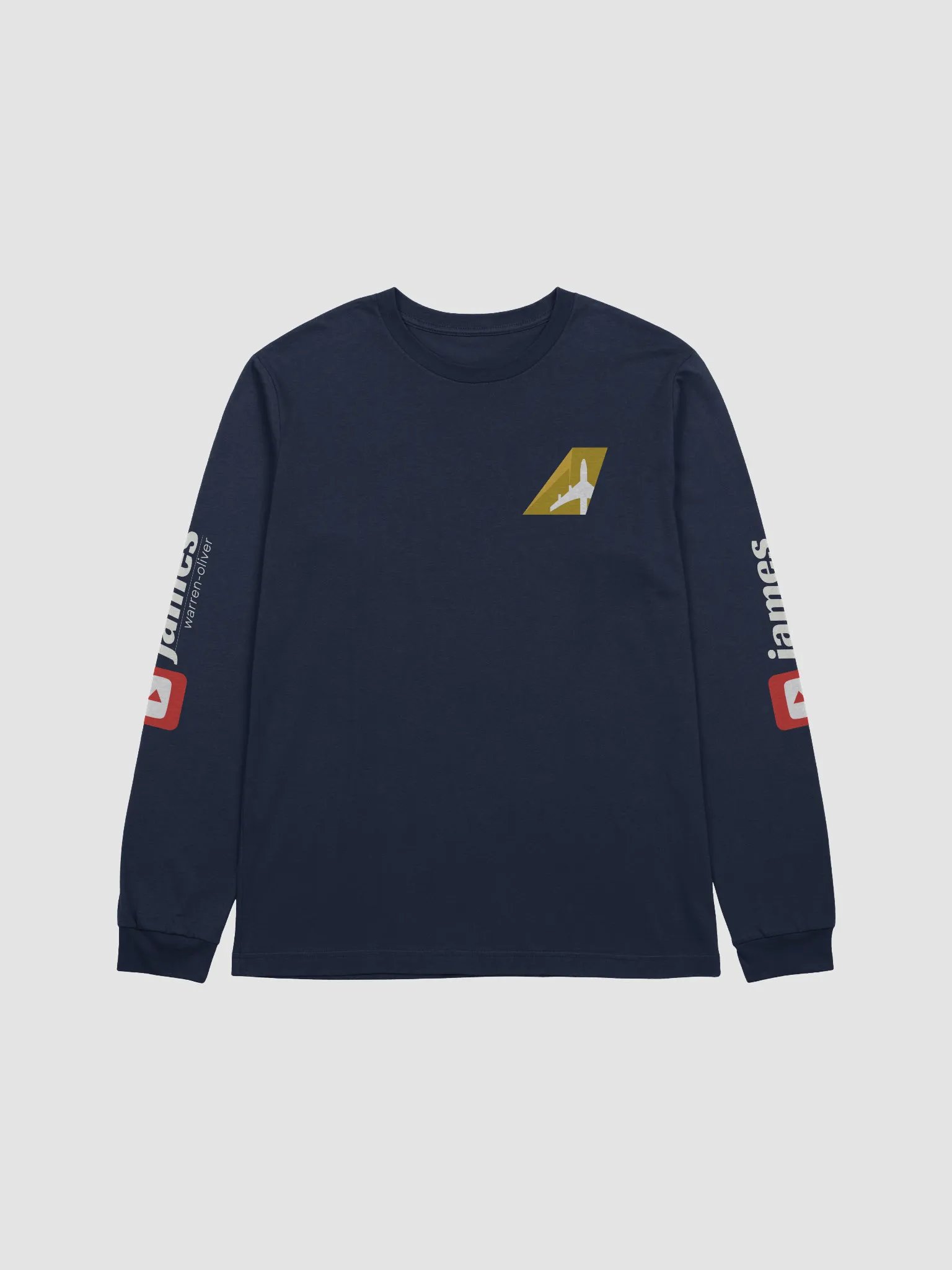 💤 First Class Pyjama Long Sleeve Top (Navy) - Two-Tone Gold Tailfin product image (1)