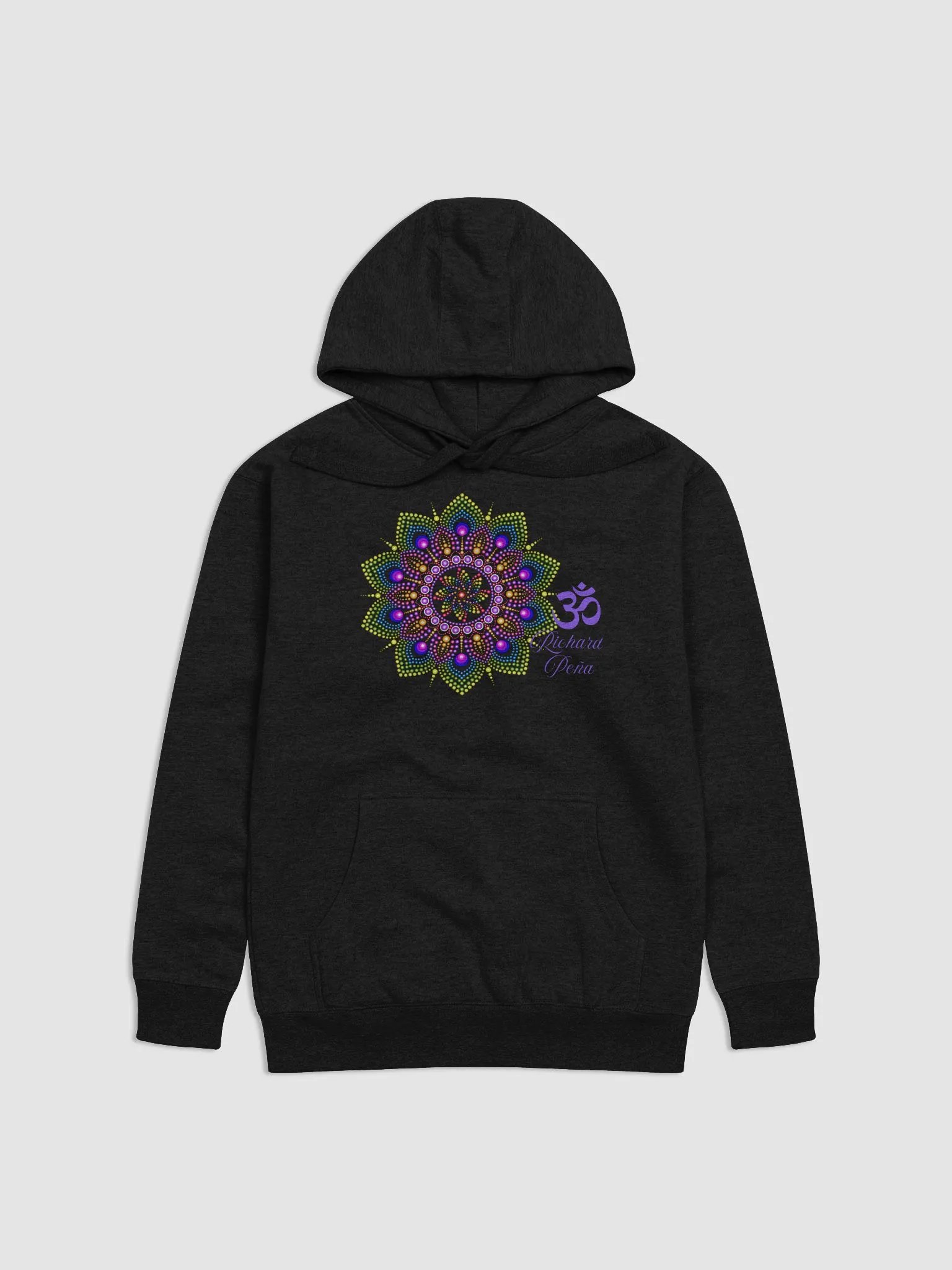 Purple Om Richard Peña on black hoodie product image (1)