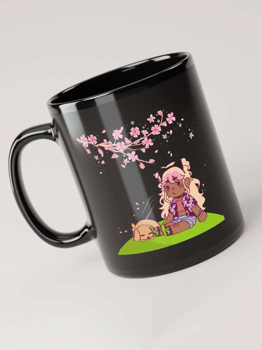 Mykah and Thor Sakura naps black mug product image (5)