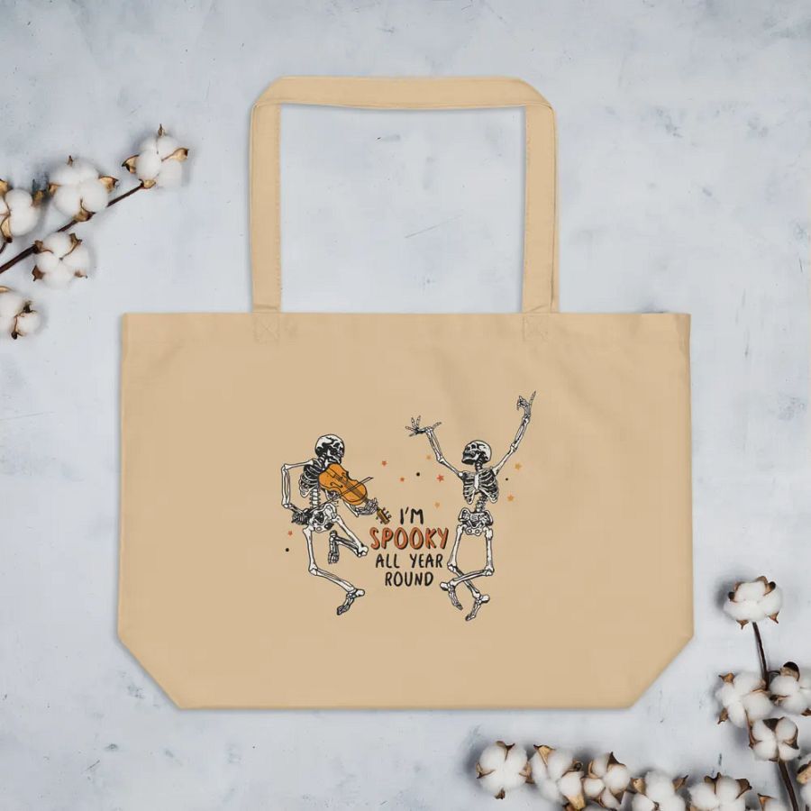 Spooky Skeletons Dance Organic Tote product image (7)