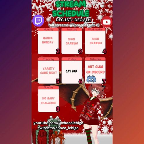 SCHEDULE 
ME STREAM 
ME SEE YOU THERE
THANK
LOVE
STAY SWEET

#vtuberuprising #vtuber #envtuber