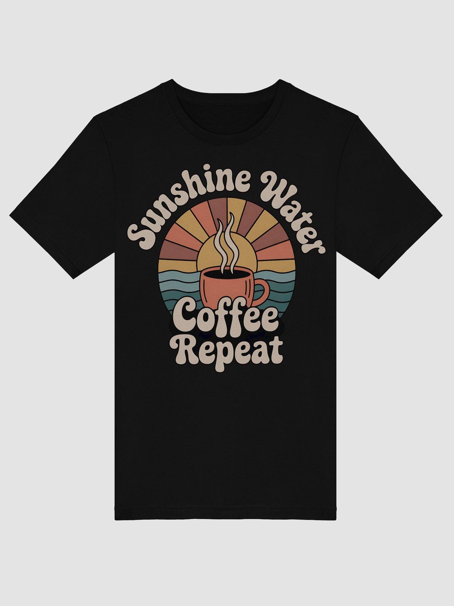 Sunshine Water Coffee Repeat Retro T-Shirt product image (55)
