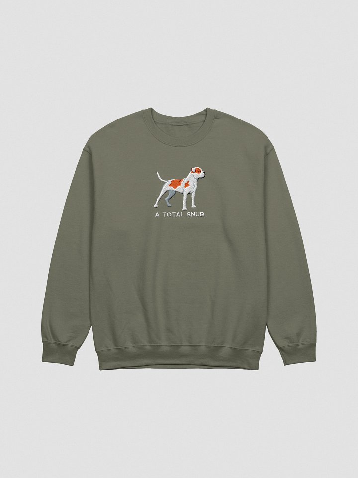 A Total Snub Sweatshirt (Embroidered) of an American Bulldog(Red & White) product image (13)