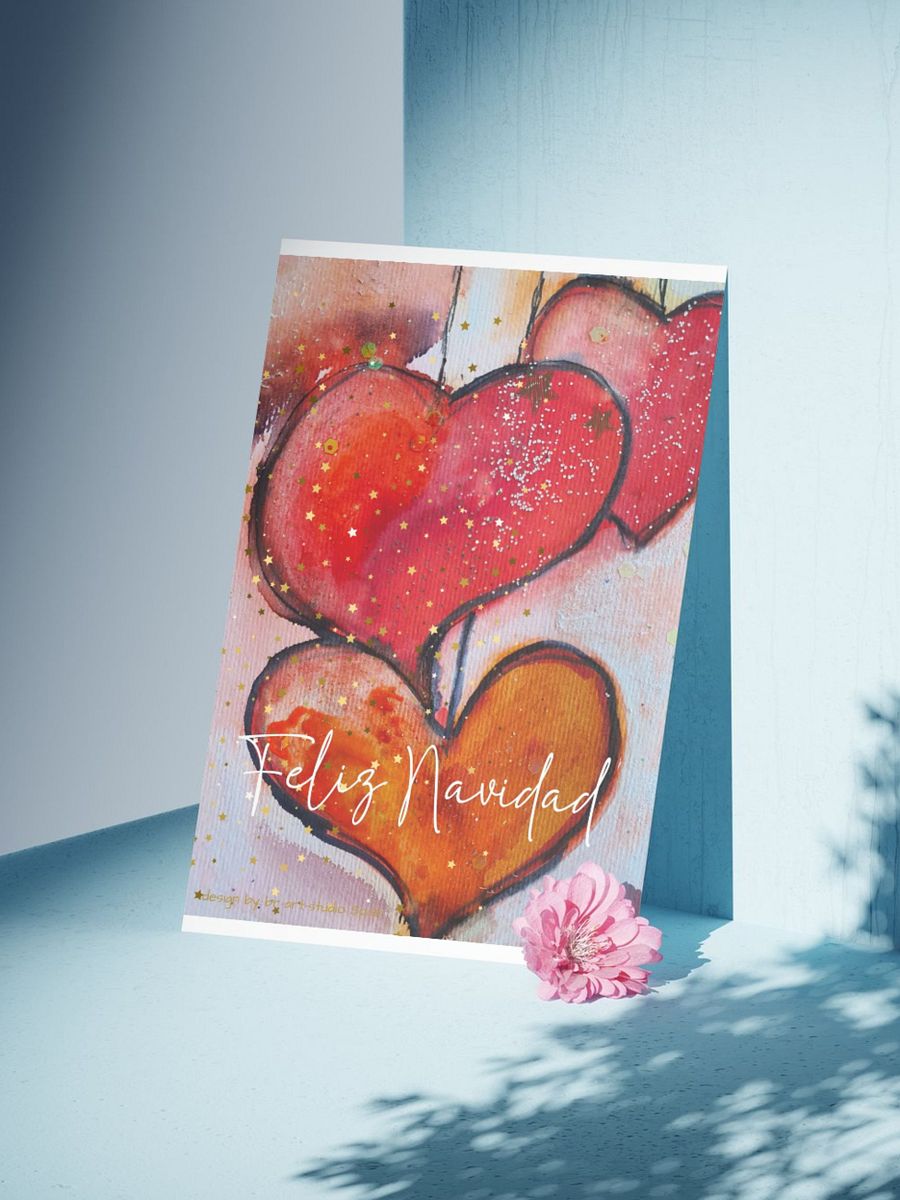 Christmas card, digital Christmas greetings, Original painted in watercolour and digitized product image (5)