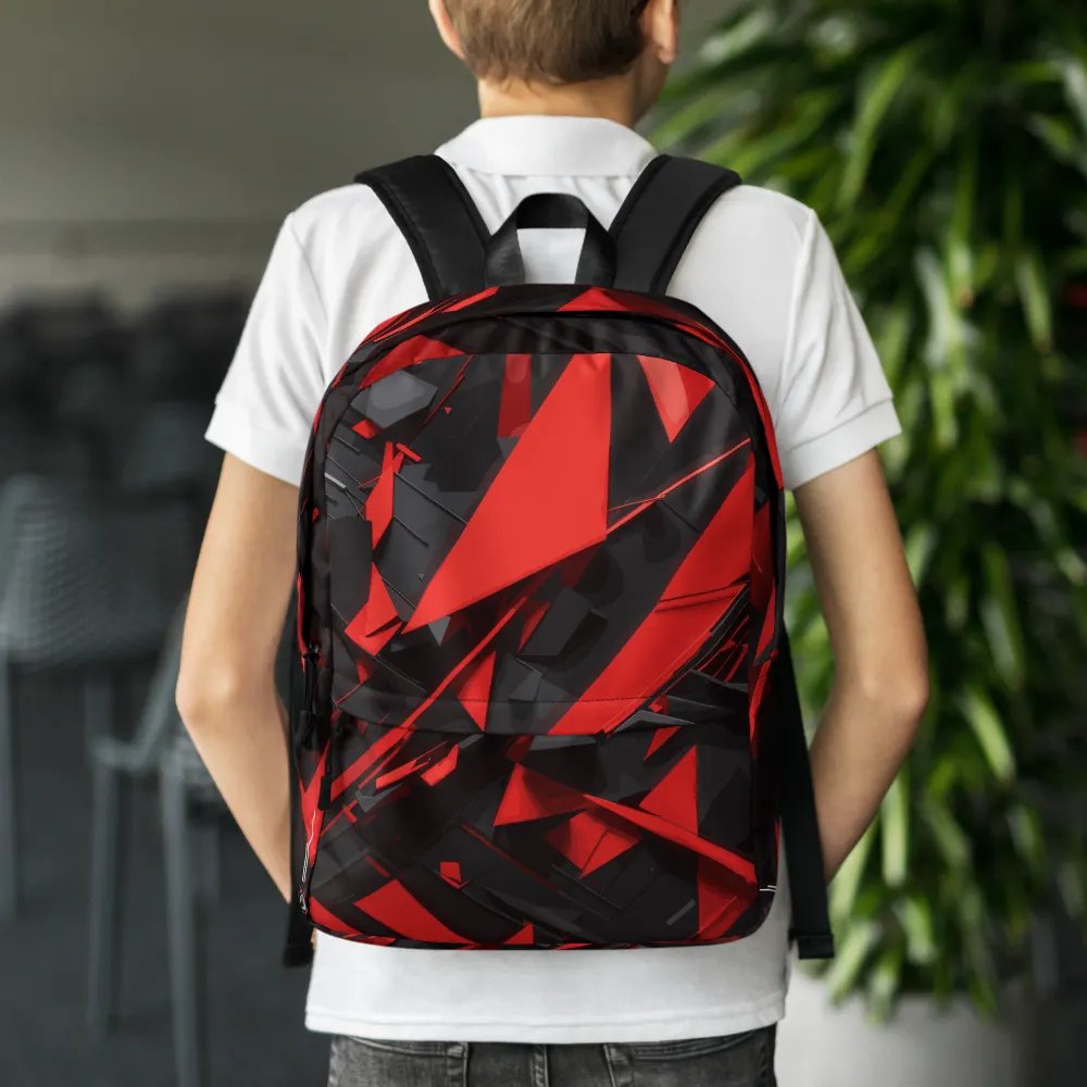 Dynamic Abstract Fragmented Red - All-Over Print Backpack product image (6)