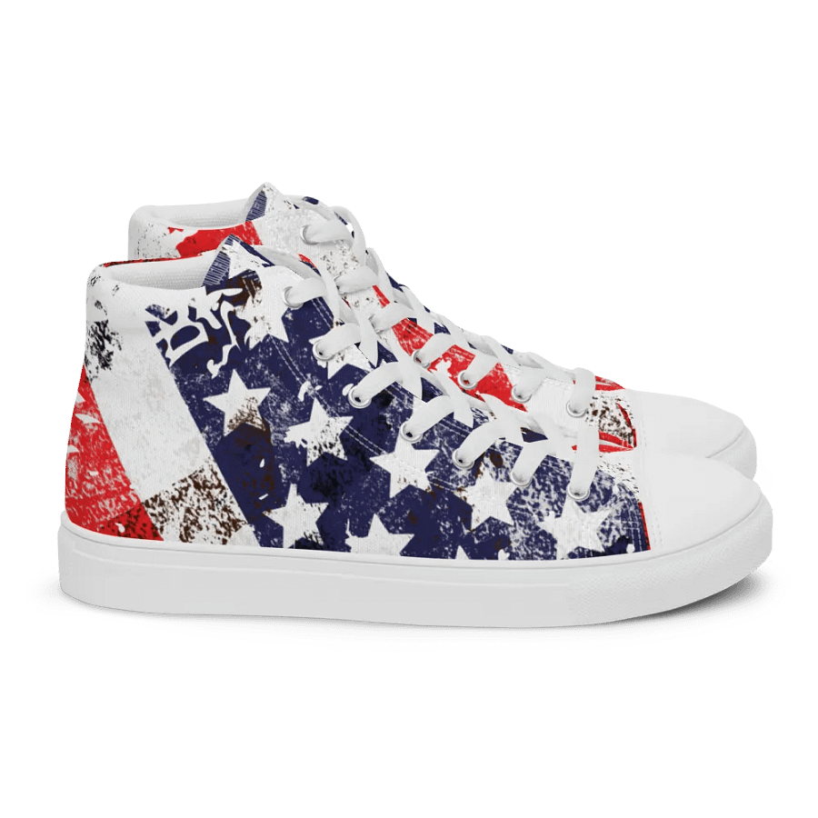 USA Flag Design _ Custom High-Top Sneakers _ Calceonova Streetwear USA product image (3)